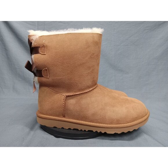 UGG Australia Girls K Bailey Bow II Chestnut Slip- On Boots Size 6 NEW IN BOX! - Picture 9 of 13
